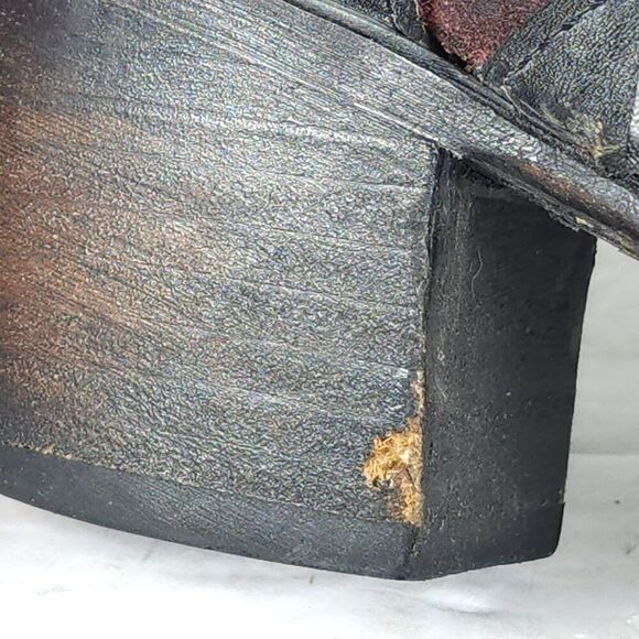 Freebird By Steven Women’s Colt US9 Black Leather Distressd Strappy Biker Boots - Picture 14 of 15